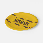 In aanbouw Straatteken Grafisch Papieren Bordje (Gekanteld)