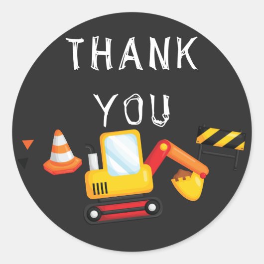 In aanbouw Verjaardag Dank u Chalkboard Ronde Sticker (Voorkant)