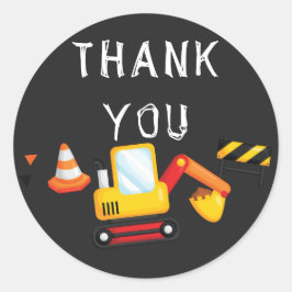 In aanbouw Verjaardag Dank u Chalkboard Ronde Sticker