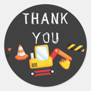 In aanbouw Verjaardag Dank u Chalkboard Ronde Sticker