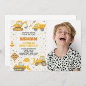 In aanbouw Verjaardag Uitnodiging met foto (Voorkant / Achterkant)