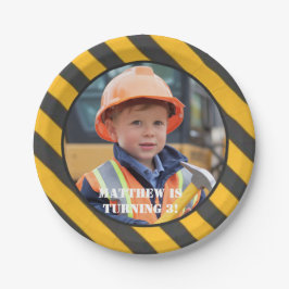 In aanbouw Verjaardag van de Jongen Bash Papieren Bordje