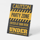 In aanbouw Verjaardagsfeestbord Reclamebord Met Voetstuk (Voorkant)