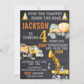 In aanbouw verjaardagsjongen Uitnodiging (Voorkant)