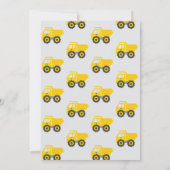 In aanbouw Yellow Truck Construction Baby Kaart (Achterkant)