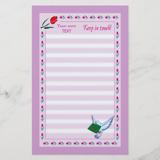 In aanraking blijven briefpapier (Voorkant)