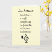 In Absentia, een grappig gedicht voor een vriend Kaart (Gele Bloem)