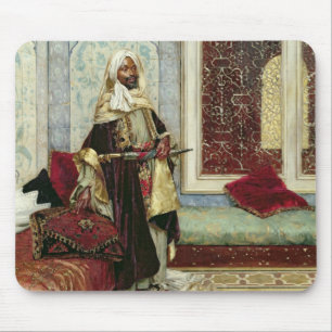 In afwachting van een Publiek (olie op paneel) Muismat