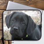 In afwachting van Lente - Labrador Puppy - Zwart L Laptop Sleeve<br><div class="desc">Een kleine zwarte Labrador Puppy die op lente wacht. In afwachting van de lente - Oorspronkelijk kunstwerk van Judy Burrows @ Black Dog Art</div>