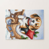 In afwachting van Lente - Labrador Puppy - Zwart L Legpuzzel (Horizontaal)
