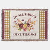 In All Things Give Thanks Autumn Floral Deken (Voorkant)
