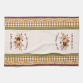 In All Things Give Thanks Autumn Floral Theedoek (Horizontaal)