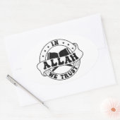 In Allah We Trust - Islamitisch geloof geïnspireer Ovale Sticker (Envelop)