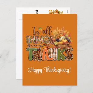 In alle dingen geef Bedankt blij Thanksgiving Feestdagenkaart