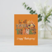 In alle dingen geef Bedankt blij Thanksgiving Feestdagenkaart (Staand voorkant)