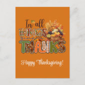 In alle dingen geef Bedankt blij Thanksgiving Feestdagenkaart (Voorkant)