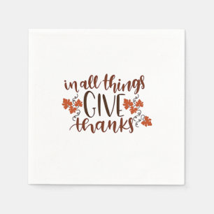 In Alle Dingen Geef Dank Thanksgiving Pompoen Servet