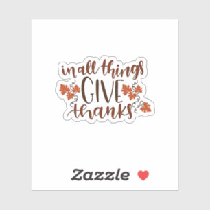 In Alle Dingen Geef Dank Thanksgiving Pompoen Sticker