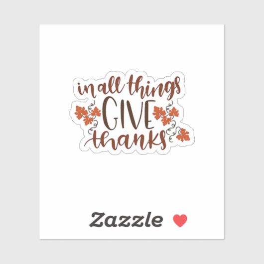 In Alle Dingen Geef Dank Thanksgiving Pompoen Sticker (Vel)