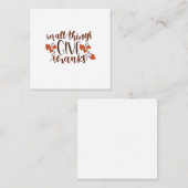 In Alle Dingen Geef Dank Thanksgiving Pompoen Vierkante Visitekaartje (Voorkant / Achterkant)