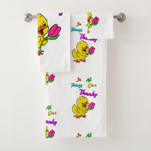 In alle dingen geven Bedankt chick tulp Thanksgivi Bad Handdoek