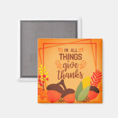In alle dingen geven Bedankt herfstinspiratie Magneet (Voorkant / Achterkant)