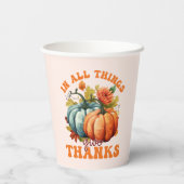 In alle dingen geven Bedankt pompoen Papieren Bekers (Achterkant)