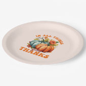 In alle dingen geven Bedankt pompoen Papieren Bordje (Gekanteld)