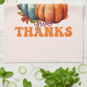 In alle dingen geven Bedankt pompoen Theedoek (Gevouwen)