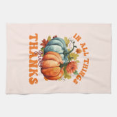 In alle dingen geven Bedankt pompoen Theedoek (Horizontaal)