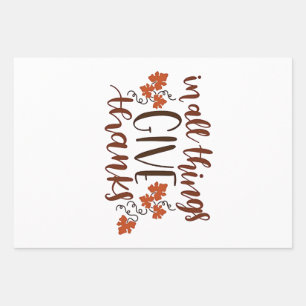 In alle dingen geven Bedankt Thanksgiving pompoen Inpakpapier Vel