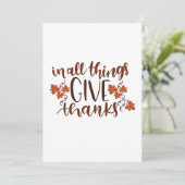 In alle dingen geven Bedankt Thanksgiving pompoen Kaart (Staand voorkant)