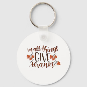 In alle dingen geven Bedankt Thanksgiving pompoen Sleutelhanger