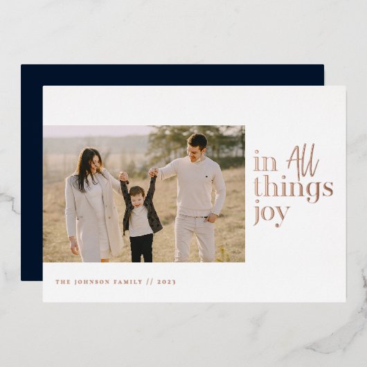 In alle dingen, Joy Photo Folie Feestdagenkaart (Voorkant / Achterkant)