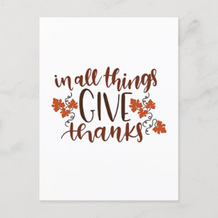 In Alle Dingen Wees Dankbaar Thanksgiving Pompoen Feestdagenkaart