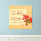In Alles Dank Geven - 1 Tess. 5:18 Canvas Afdruk (Insitu (Houten vloer))