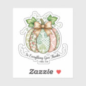 In alles dank shabby chic pompoen sticker (Vel)