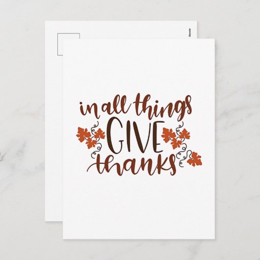 In Alles Dankbaar Zijn Pompoen van Thanksgiving Da Feestdagenkaart (Voorkant / Achterkant)