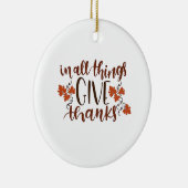 In Alles Dankbaar zijn Thanksgiving Pompoen  Keramisch Ornament (Rechts)