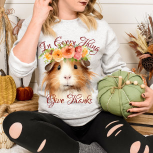 In Alles Dankzeggen Bloemige Cute Cavia Trui