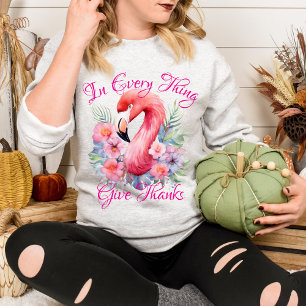 In Alles Dankzeggen Tropische Roze Flamingo Trui