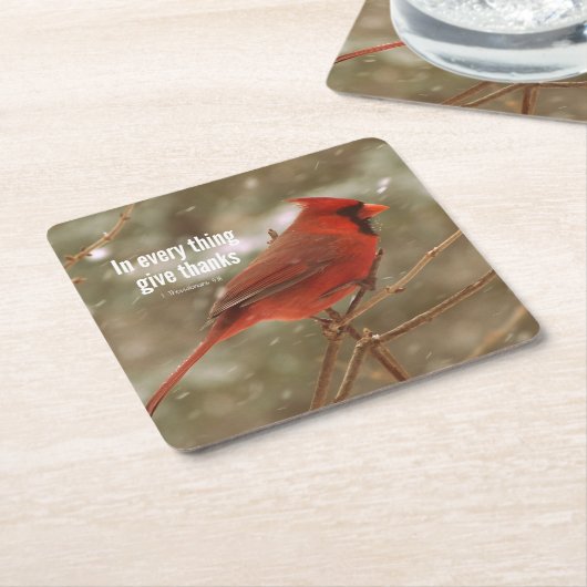 In alles, geef Bedankt Bijbelvers Kartonnen Onderzetters (Schuin)