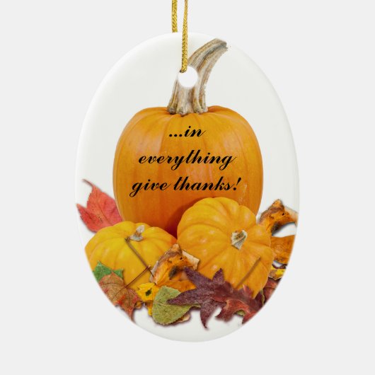 In alles geef je Bedankt! Keramisch Ornament (Achterkant)