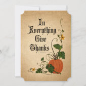 "In Alles geeft Bedankt" Thanksgiving pompoen Kaart (Voorkant)