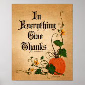 "In Alles geeft Bedankt" Thanksgiving pompoen Poster (Voorkant)