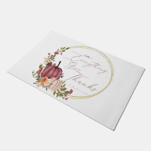 In Alles geeft u bedankt pastel en goudpompoenen Deurmat (Schuin)