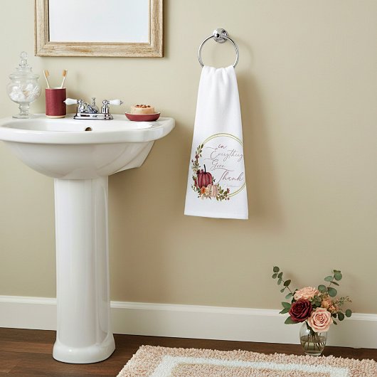 In Alles geeft u bedankt pastel en goudpompoenen Handdoek