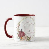 In Alles geeft u bedankt pastel en goudpompoenen Mok (Links)