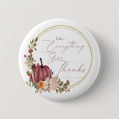 In Alles geeft u bedankt pastel en goudpompoenen Ronde Button 5,7 Cm (Voorkant)
