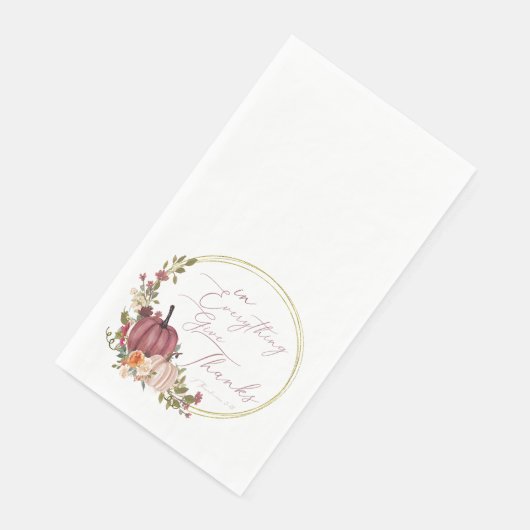 In Alles geeft u bedankt pastel en goudpompoenen Servet (Hoek)